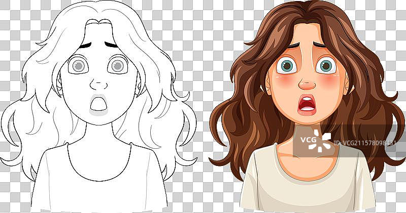 一位面露震惊表情的女性图片素材