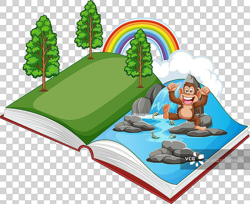 一本包含自然元素的书图片素材