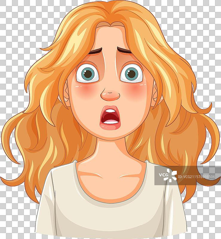 金发女性露出震惊的表情图片素材