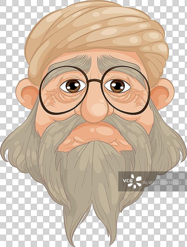 戴着头巾的老年男子图片素材