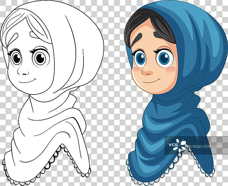 一位年轻的穆斯林女孩图片素材