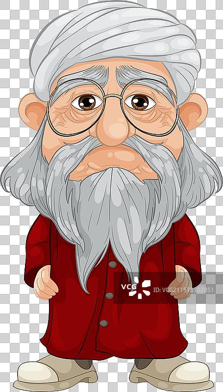 戴眼镜的长胡子老年男子图片素材