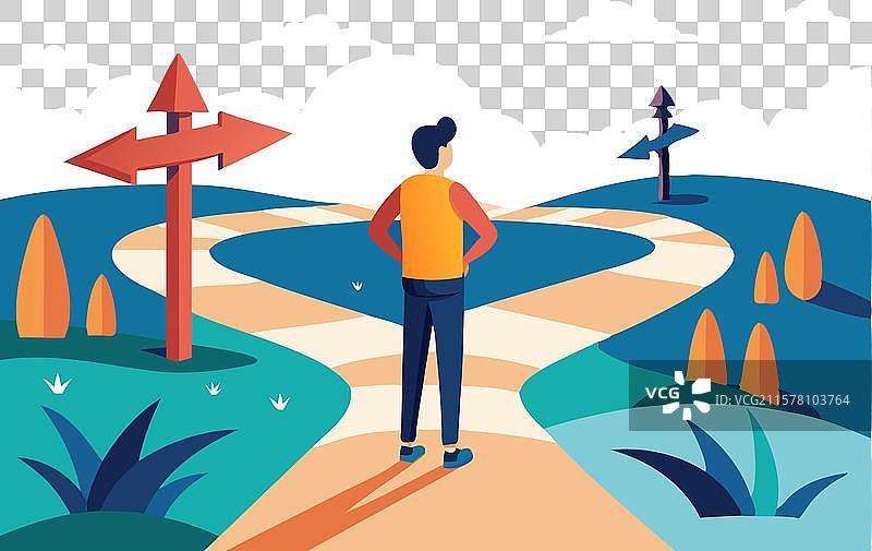 人生的十字路口，选择你的道路图片素材