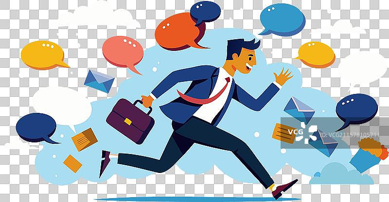 商人在沟通混乱中快速穿梭图片素材