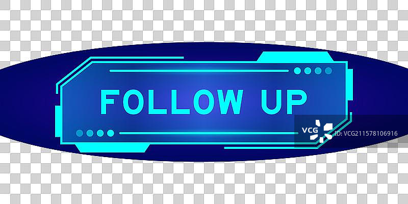 未来感的HUD横幅，上面写着“跟进”图片素材