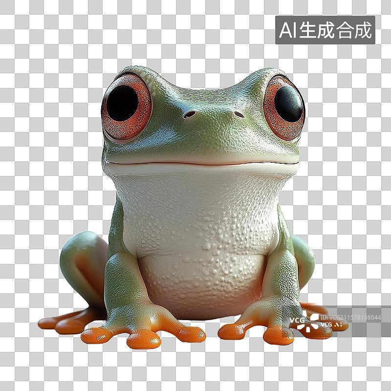 【AI数字艺术】绿色青蛙的特写图像图片素材