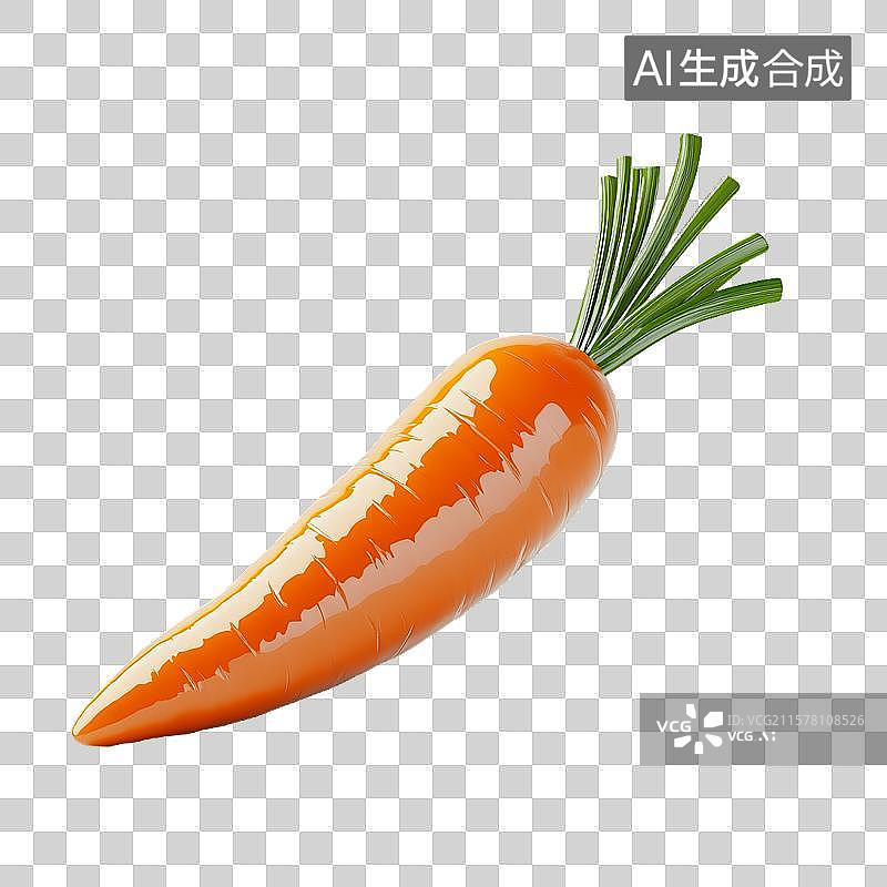 【AI数字艺术】新鲜胡萝卜的3D渲染图图片素材