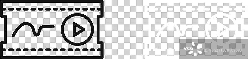 黑白轮廓的动画图标集图片素材