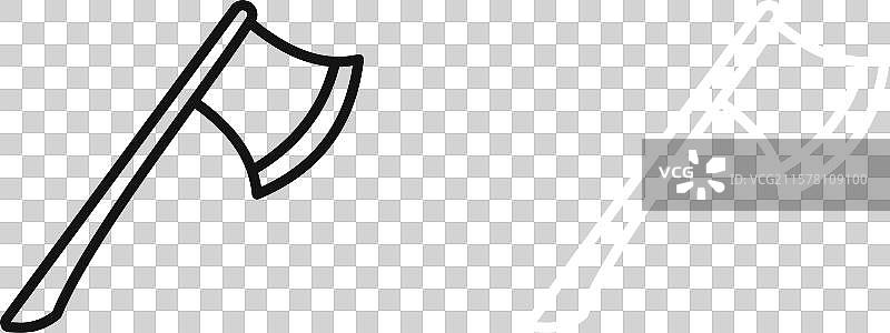 黑白轮廓斧头图标集图片素材