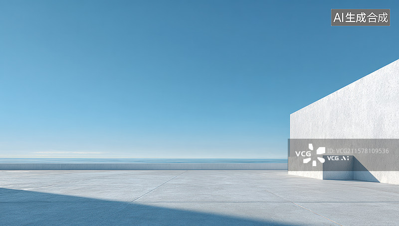 【AI数字艺术】海景现代露台图片素材