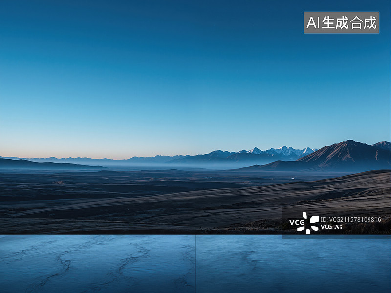 【AI数字艺术】雪山湖畔晨曦图片素材