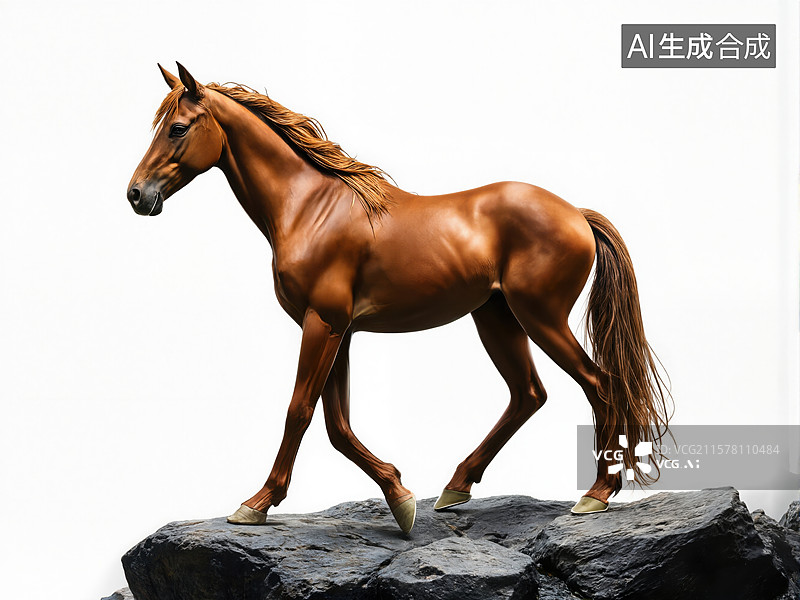 【AI数字艺术】骏马奔腾图片素材