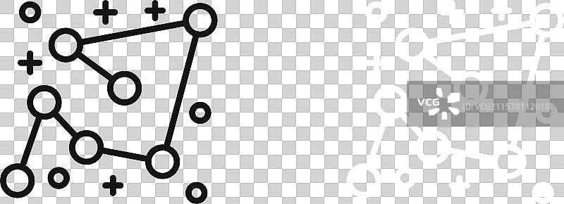 黑白轮廓的星座图标集图片素材