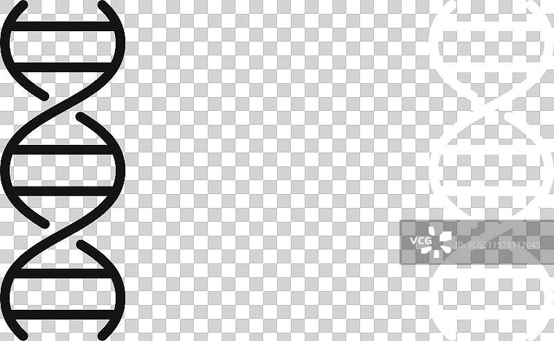 黑白轮廓的DNA图标集图片素材