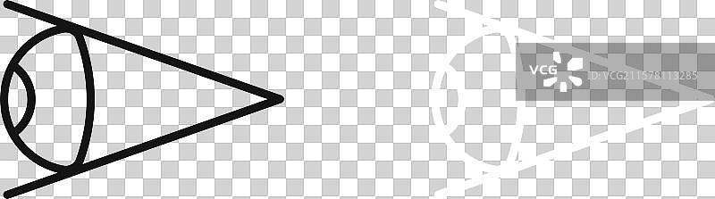 黑白轮廓的眼睛侧面图标集图片素材