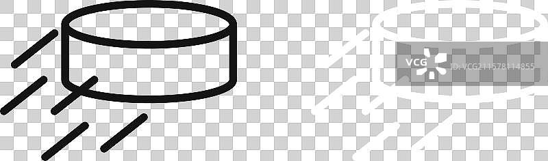 黑白轮廓的冰球图标集图片素材