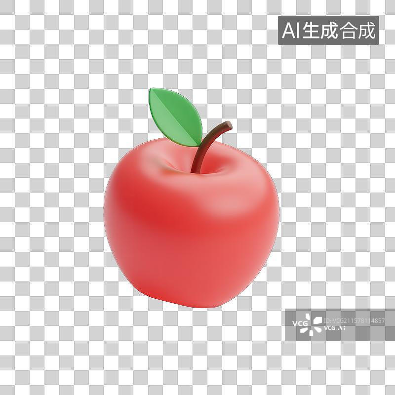 【AI数字艺术】一颗诱人的红色苹果图片素材