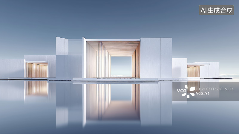 【AI数字艺术】汽车广告背景图——现代风格白色建筑与广场图片素材