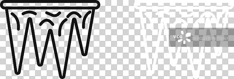 黑白轮廓的冰柱图标集图片素材