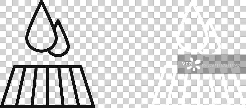 黑白轮廓的井盖图标集图片素材