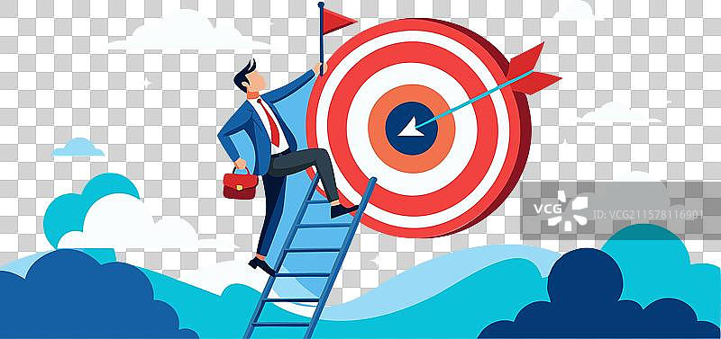 攀登成功的商人设定目标图片素材