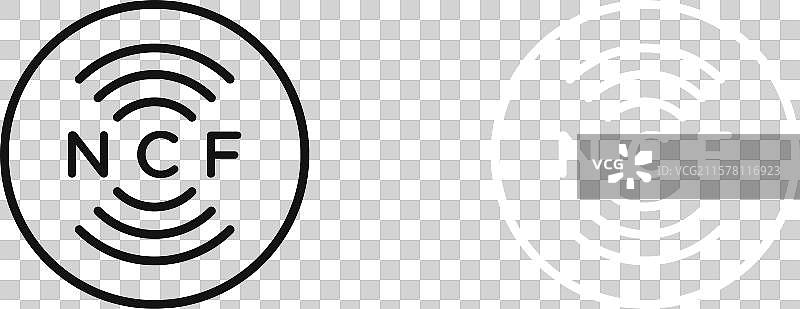 黑白轮廓的NFC图标集图片素材