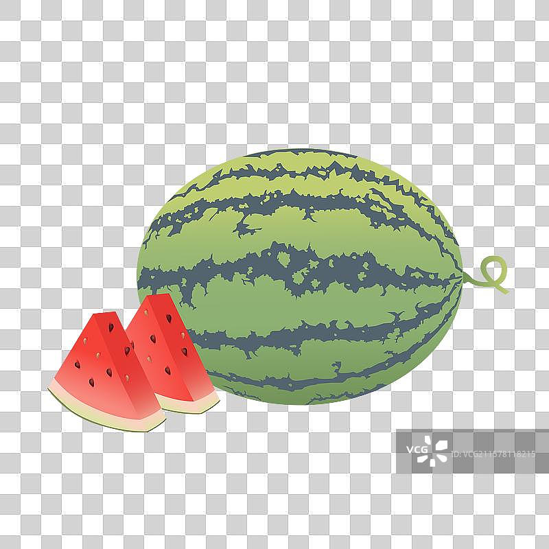夏季水果麒麟西瓜切块插画设计元素图片素材