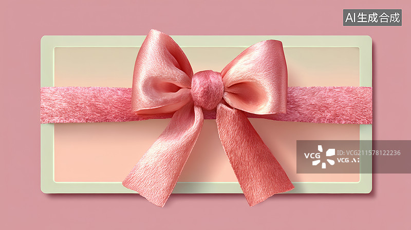 【AI数字艺术】粉色礼物蝴蝶结丝带装饰图片素材