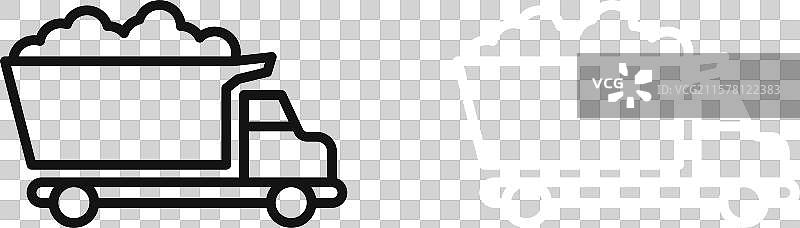 黑白轮廓的除雪车图标集图片素材