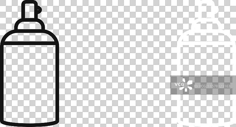 黑白轮廓的喷雾罐图标集图片素材