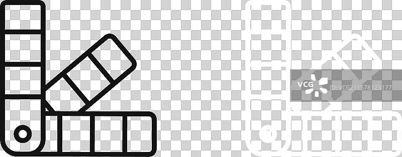 黑白轮廓的色样书图标集图片素材