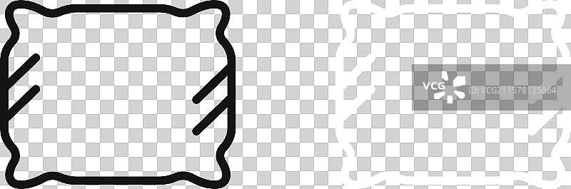 黑白轮廓的枕头图标集图片素材