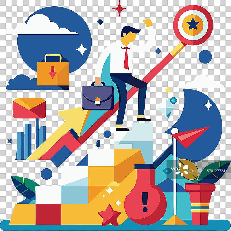 商业成功克服挫折图片素材