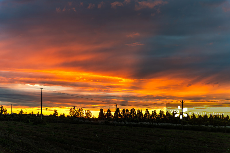 惊艳的天空日落彩霞图片素材