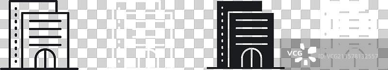 黑白填充的图标集图片素材