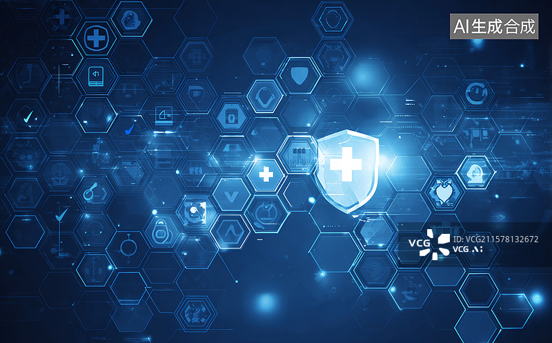 【AI数字艺术】科技医疗安全防护概念图图片素材