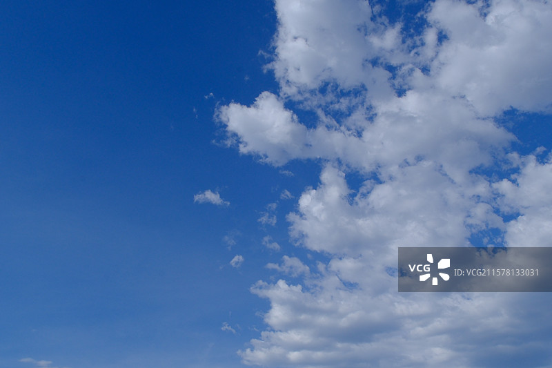 蓝天白云。晴朗晴天晴空万里天空。高清风景背景图图片素材