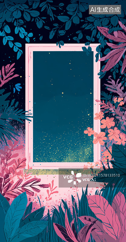 【AI数字艺术】夜景窗外，繁花环绕图片素材