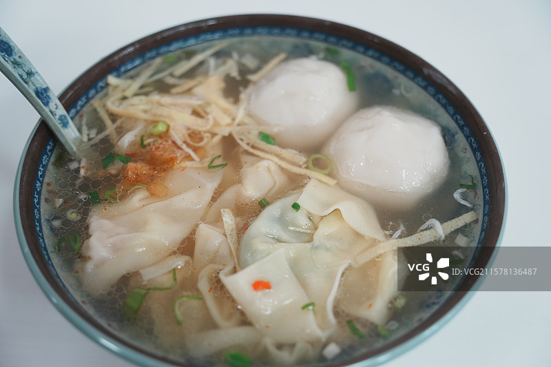 苏式馄饨汤圆特写图片素材