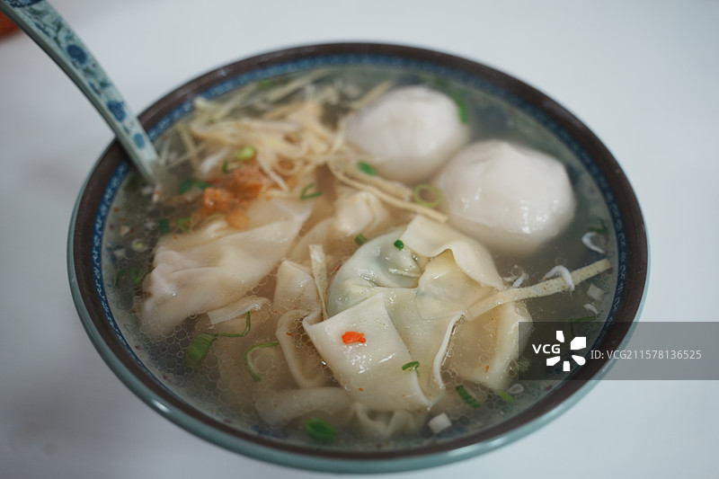 苏式馄饨汤圆特写图片素材