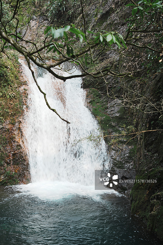 绍兴诸暨五泄风景区瀑布风景照图片素材