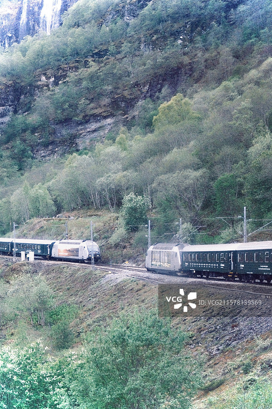 flam Stegastein观景台 位于挪威 艾于兰 （Aurland）附近，靠近 松恩峡湾 （S图片素材