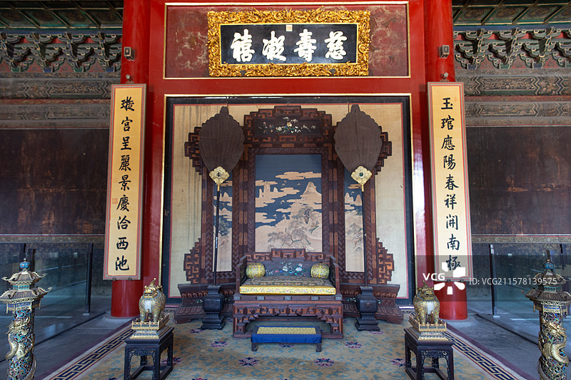 故宫寿康宫室内陈列原貌展图片素材