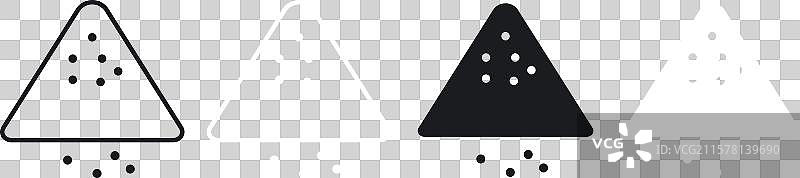 黑白填充的土堆图标集图片素材