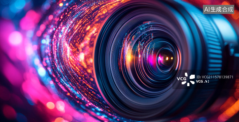 【AI数字艺术】梦幻光影相机镜头特写图片素材