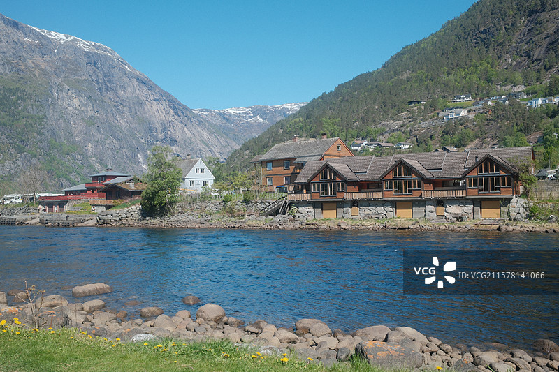 挪威小镇 北欧小镇 努尔黑姆松(Norheimsund)图片素材