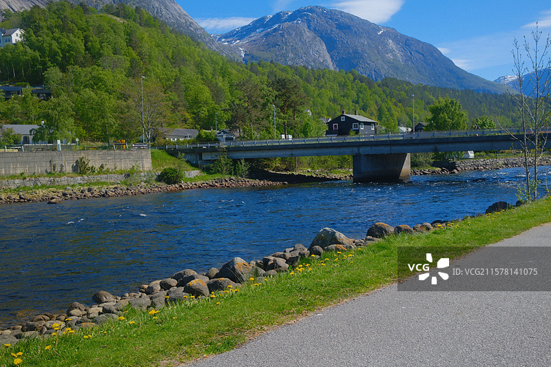 挪威小镇 北欧小镇 努尔黑姆松(Norheimsund)图片素材