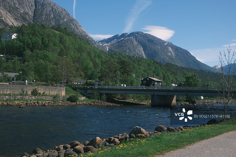 挪威小镇 北欧小镇 努尔黑姆松(Norheimsund)图片素材