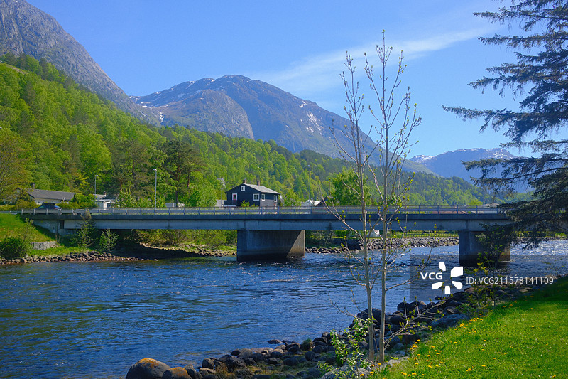 挪威小镇 北欧小镇 努尔黑姆松(Norheimsund)图片素材