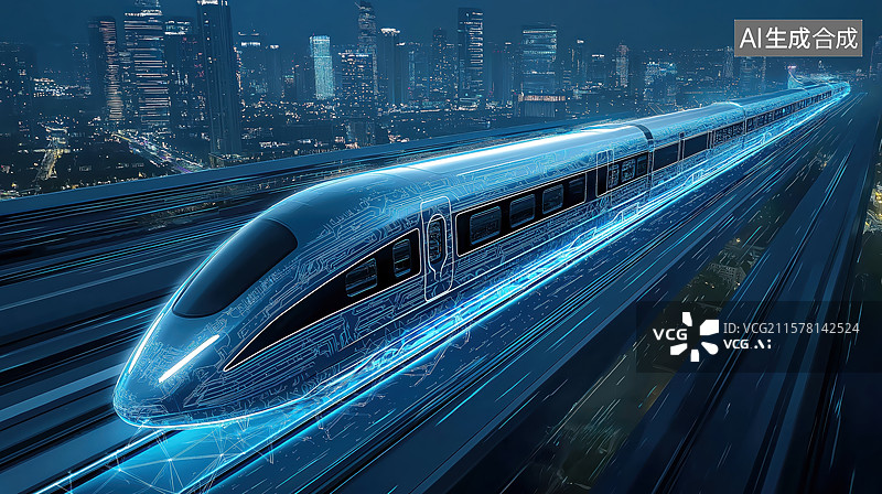 【AI数字艺术】高铁图片素材